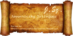 Javorniczky Szilviusz névjegykártya